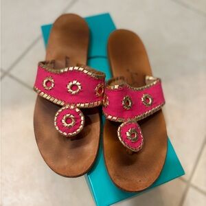 Jack Rogers Pink and Gold Sandals